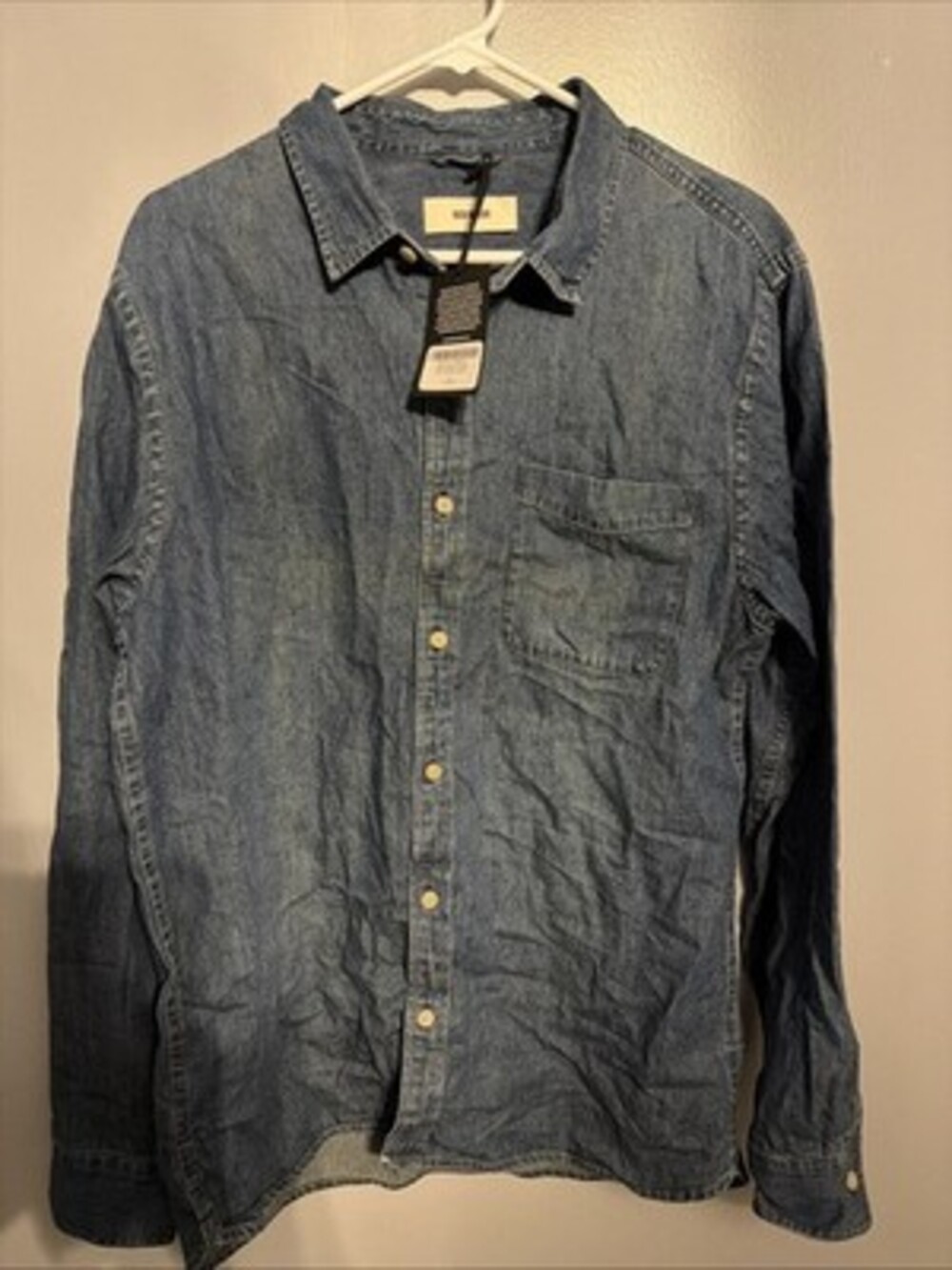 Buck Mason Men’s Large M003 Denim Vintage One Pocket Shirt